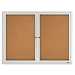 Quartet Classic Enclosed Cork Bulletin Board, 48in x 36in, Aluminum Frame With Silver Finish