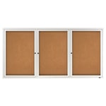 Quartet Classic Enclosed Cork Bulletin Board, 36in x 72in, Aluminum Frame With Silver Finish