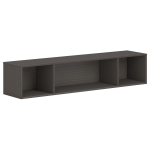 HON Mod Wall Mounted Storage | Open | 66inW | Slate Teak Finish - 66in x 14in39.8in - Finish: Slate Teak