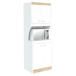 Inval Microwave/Kitchen 23-5/8inW Storage Cabinet, White/Vienes Oak