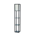 Lalia Home Column Shelf Floor Lamp, 62-3/4inH, Black/White