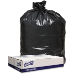 Genuine Joe Trash Bags, 47inH x 43inW, 70% Recycled, Black, 100 Bags