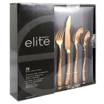 Gibson Elite Stonehenge 20-Piece Flatware Set, Rose Gold