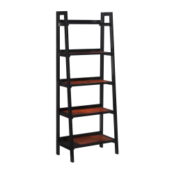 Linon Monroe 60inH 5-Shelf Home Office Bookcase, Black Cherry