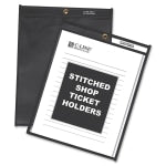 C-Line Stitched Shop Ticket Holders With Black Backing, 9in x 12in, Box Of 25