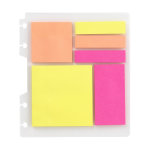 TUL Discbound Bright Sticky Note Pads, Assorted Colors, 25 Sheets Per Pad, 1 Dashboard of 6 Assorted Pads