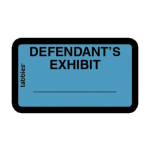 Tabbies Defendants Exhibit Legal File Labels, 58093, 1 5/8inW x 1inL, Blue, Pack Of 252