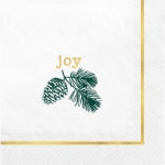 Amscan Christmas Calm And Bright Beverage Napkins, 5in x 5in, White, Pack Of 48 Napkins