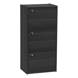 IRIS 35inH 3-Door Storage-Shelf, Black