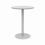 KFI Studios Eveleen Round Outdoor Bistro Patio Table, 41inH x 30inW x 30inD, Fashion Gray/Silver