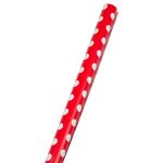 JAM Paper Wrapping Paper, Polka Dot, 25 Sq Ft, Red with White Dots