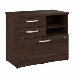 Bush Business Furniture Studio C 17inD Vertical File Cabinet With Drawers and Shelves, Black Walnut, Delivery