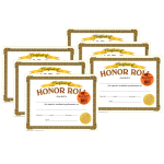 TREND Classic Certificates, 8-1/2in x 11in, Honor Roll, 30 Certificates Per Pack, Set Of 6 Packs