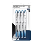 uni-ball Vision Elite Liquid Ink Rollerball Pen, Bold Point, 0.8 mm, Silver Barrels, Blue/Black Ink