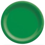 Amscan Round Paper Plates, 10in, Festive Green, 20 Plates Per Pack, Case Of 4 Packs