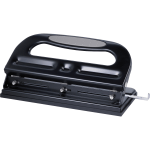 Business Source Three-hole Heavy-duty Punch - 3 Punch Head(s) - 40 Sheet Capacity - 9/32in Punch Size - Black