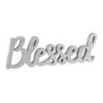 Amscan Religious Blessed Script Signs, 4-1/2in x 13-3/4in, Silver, Pack Of 2 Signs