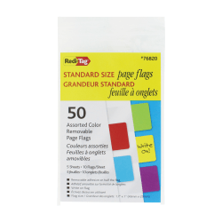 Redi-Tag Standard Page Flags, Assorted Colors, Pack Of 50