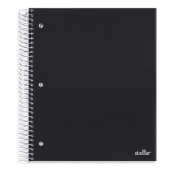 Office Depot Brand Stellar Poly Notebook, 8in x 10-1/2in, 5 Subject, Wide Ruled, 200 Sheets, Blue