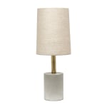 Lalia Home Antique Brass Concrete Table Lamp, 18-1/2inH, Khaki Shade/Cement Base