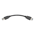 Eaton Tripp Lite Series USB 3.0 SuperSpeed Extension Cable (A M/F), Black, 6-in. (15.24 cm) - USB extension cable - USB Type A (F) to USB Type A (M) - USB 3.0 - 5.9 in - molded - black