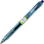 SKILCRAFT 100% Recycled Retractable Gel Pens, 0.7 mm, Transparent Barrel, Blue Ink, Pack Of 12