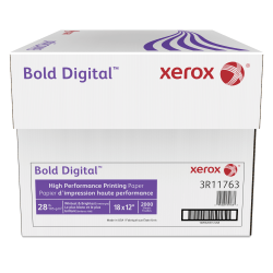 Xerox Bold Digital Printing Paper, Tabloid Extra Size (18in x 12in), 100 (U.S.) Brightness, 28 Lb, FSC Certified, 500 Sheets Per Ream, Case Of 4 Reams