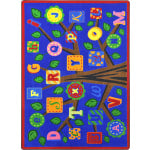 Joy Carpets Kids Essentials Rectangle Area Rug, Alphabet Leaves, 5-1/3ft x 7-33/50ft, Bold Colors