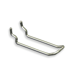 Azar Displays Safety Hooks, 1/8inH x 1inW x 3inD, Silver, Pack Of 50 Hooks