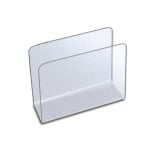 Azar Displays Medium Lateral Desk File Holders, 6-1/2inH x 7-3/4inW x 3-1/2inD, Clear, Pack Of 4 File Holders