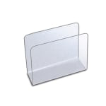 Azar Displays Large Lateral Desk File Holders, 7-1/2inH x 9-3/4inW x 4inD, Clear, Pack Of 4 File Holders