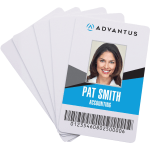 Advantus Blank PVC ID Cards - Printable - 2.13in x 3.38in Length - 100 - White - Polyvinyl Chloride (PVC)