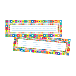 Barker Creek Single-Sided Name Plates, 12in x 3 1/2in, Neon, Pack Of 72 Name Plates