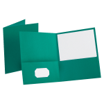 Esselte Letter-Size Twin-Pocket Report Covers, Teal, Box Of 25