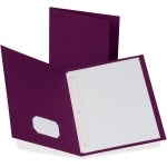 Oxford Twin-Pocket Portfolio With Fasteners, 8 1/2in x 11in, Burgundy, Pack Of 25