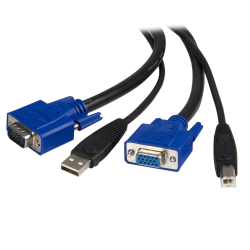 StarTech.com 10 ft 2-in-1 Universal USB KVM Cable - Video / USB cable - HD-15, 4 pin USB Type B (M) - 4 pin USB Type A, HD-15 - 10 - 10ft