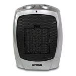 Optimus 1500-Watt Portable Ceramic Heater With Thermostat, 8inH x 6-1/4inW, Silver