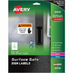 Avery Surface Safe Sign Labels, 3 1/2in x 5in, Square, Pack Of 60