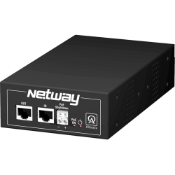 Altronix NetWay1E Power over Ethernet Injector - 110 V AC Input - 1 x 10/100/1000Base-T Input Port(s) - 1 x 10/100/1000Base-T Output Port(s) - 85 W