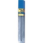 Pentel Super Hi-Polymer Lead Refills, Medium Point, 0.7 mm, 2H Hardness, Tub Of 12 Refills