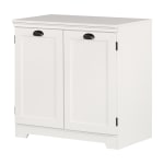 South Shore Prairie 33inW 2-Door Storage Cabinet, Pure White