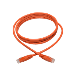 Tripp Lite Cat6 Cat5e Gigabit Molded Patch Cable RJ45 M/M 550MHz Orange 6ft - RJ-Patch Cable - 6 ft - 1 x RJ-45 Male Network - 1 x RJ-45 Male Network - Gold Plated Contact - Orange