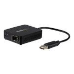 StarTech.com USB to Fiber Optic Converter - Open SFP - USB 2.0 100Mbps Ethernet Network Adapter - Windows & Linux - SFP Adapter - Connect to a 100Mbps Ethernet network through your laptops USB-A port using the 100Mbps SFP of your choice