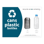 Recycle Across America Cans And Plastics Standardized Recycling Labels, CP-8511, 8 1/2in x 11in, Dark Teal