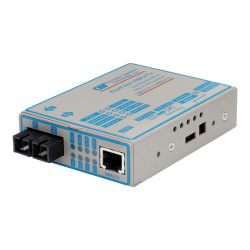 Omnitron FlexPoint 100Fx/Tx - Fiber media converter - 100Mb LAN - 100Base-FX, 100Base-TX - RJ-45 / SC single-mode - up to 17.4 miles - 1310 nm