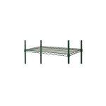 Focus Foodservice Epoxy-Coated Wire Shelf, 2inH x 24inW x 18inD, Green