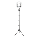 Realspace 14in LED Ring Light On Tripod Stand With 4 Mounts And Bluetooth Controller, Adjustable, 94-1/2inH, Black