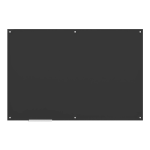 U Brands Non-Magnetic Glass Dry-Erase Board, 72in X 48in, Black Surface, Frameless, Actual Size 70in X 47in (173U00-01)