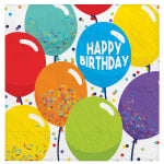 Amscan 2-Ply Paper Lunch Napkins, 6-1/2in x 6-1/2in, Birthday Celebration, Pack Of 125 Napkins