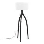 LumiSource Wishbone Floor Lamp, 54-3/4inH, White/Black